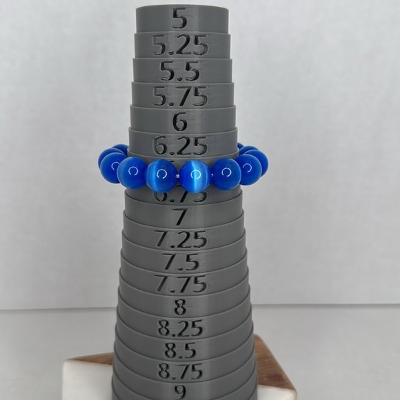 Striking Cat Eye Blue Beaded Bracelet lot C7 - Picture 4 of 5